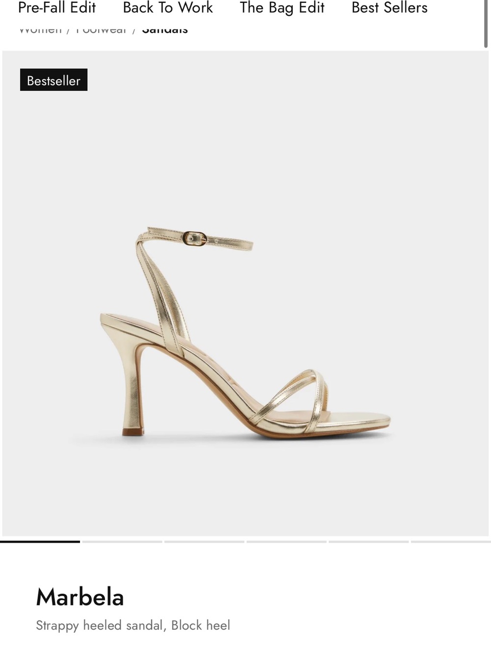 Aldo Gold Metallic Slingback Heels